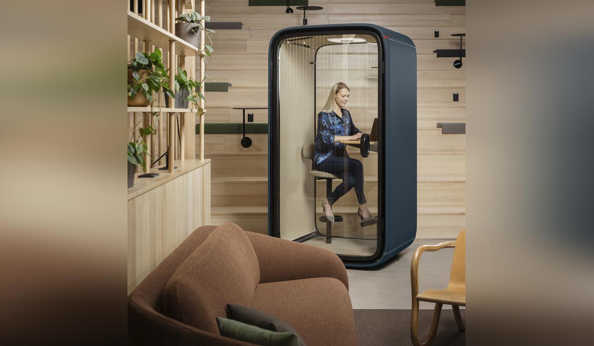 Privacy booth or phone booth in workplace setting