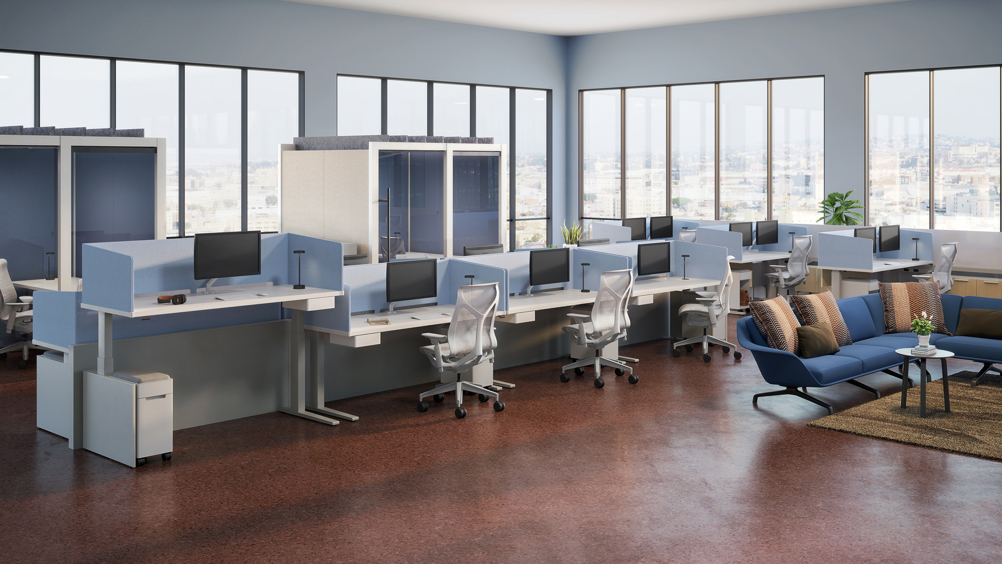 Government office height adjustable workstations